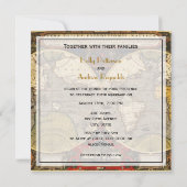 アンティーク世界地図#2、動揺してBG SQ結婚's 招待状 (裏面)