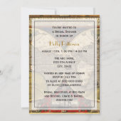 アンティーク世界地図#2, DIYホワイトBG Vブライダルシャワー 招待状 (裏面)