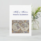 アンティーク世界地図#3 ウェディング 招待状 (スタンド正面)