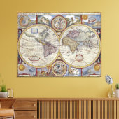 アンティーク世界地図#3 キャンバスプリント (インサイチュ (リビング))