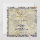 アンティーク世界地図 #3, ディストレスド BG #3 招待状 (裏面)