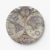 アンティーク世界地図#3 ペーパープレート (正面)