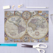 アンティーク世界地図#3 薄葉紙 (クラフト)