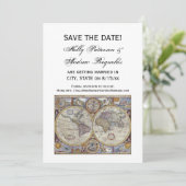 アンティーク世界地図#3 Save the Date 招待状 (スタンド正面)