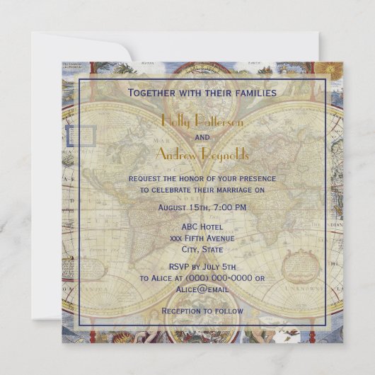 アンティーク世界地図#3BG動揺して#3 招待状 (裏面)