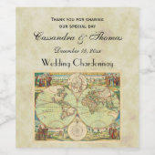 アンティーク世界地図#4 ワインラベル (シングルラベル)