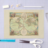 アンティーク世界地図#4 薄葉紙 (クラフト)