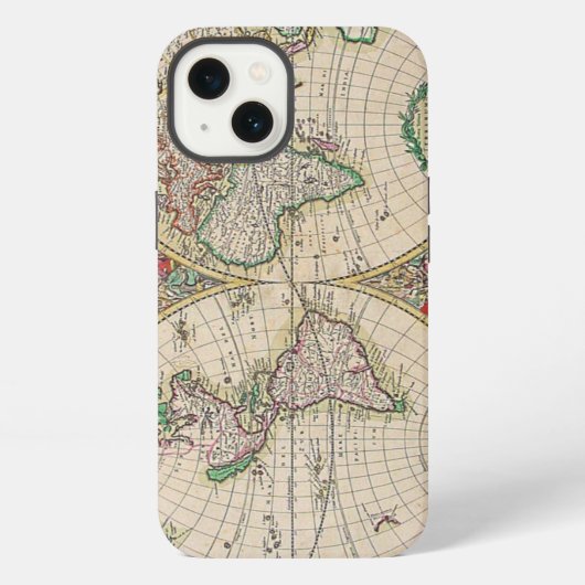 アンティーク世界地図 iPhoneケース (裏面)