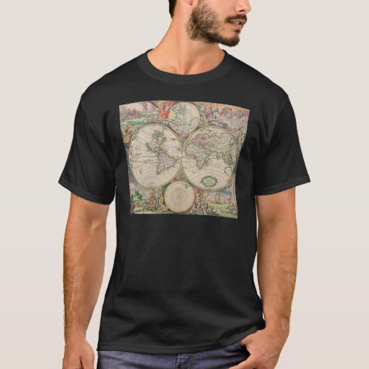 アンティーク世界地図 Tシャツ (正面)