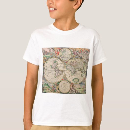 アンティーク世界地図 Tシャツ (正面)