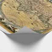 アンティーク世界地図J.ブラウ1664 ラッピングペーパー (角)