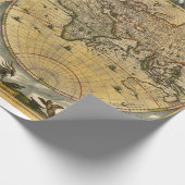 アンティーク世界地図J.ブラウ1664 ラッピングペーパー (角)