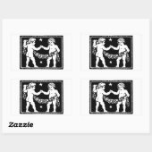 アンティーク中世ルネッサンス〔占星術の〕十二宮図ジェミニ 長方形シール (シート)