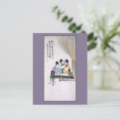 アンティーク中国のの三絵を描人のレディ中国のース ポストカード (スタンド正面)