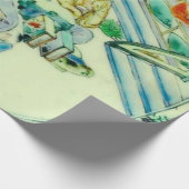 アンティーク中国のグリーンチャイノジュリーフローラ ラッピングペーパー (角)