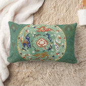 アンティーク中国のサークルブルーグリーン ランバークッション (ブランケット)