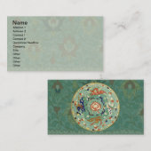 アンティーク中国のサークルブルーグリーン 名刺 (正面/裏面)