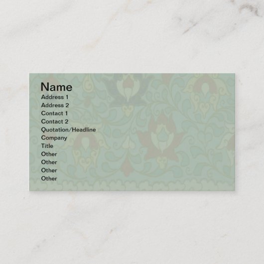 アンティーク中国のサークルブルーグリーン 名刺 (正面)