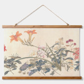 アンティーク中国のフラワー絵を描ズバイジュリアンプリント 吊り下げ型タペストリー (正面)