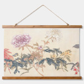 アンティーク中国のフラワー絵を描ズバイジュリアンプリント 吊り下げ型タペストリー (正面2)