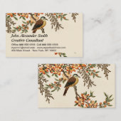 アンティーク中国のフラワー&バード、ヴィンテージガーデン 名刺 (正面/裏面)
