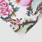 アンティーク中国のフローラ鳥Chinoiserieデクページ 薄葉紙 (詳細)