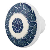 アンティーク中国のブルーとホワイトリーフパターン セラミックノブ (右)