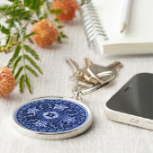 アンティーク中国のブルー&ホワイトマンダラ キーホルダー (側面)