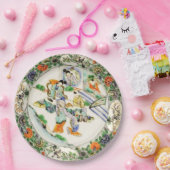 アンティーク中国のヴィンテージホワイトチノワセリーフローラ ペーパープレート (パーティー)