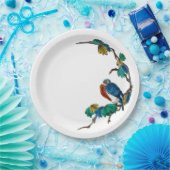 アンティーク中国の磁器植物鳥春 ペーパープレート (パーティー)