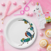 アンティーク中国の磁器植物鳥春 ペーパープレート (パーティー)