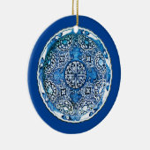 アンティーク中国の磁器皿、コバルトブルー セラミックオーナメント (右)