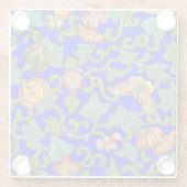 アンティーク中国の磁器花蝶 ガラスコースター (裏面)