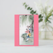 アンティーク中国の絵を描ズ・オブ・スリーレディース ポストカード (スタンド正面)