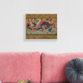 アンティーク中国龍シルク刺繍パターン キャンバスプリント (インサイチュ (リビング))
