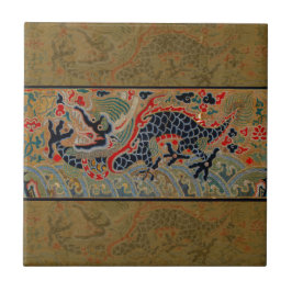 アンティーク中国龍シルク刺繍パターン タイル