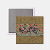 アンティーク中国龍シルク刺繍パターン マグネット (正面/裏面)
