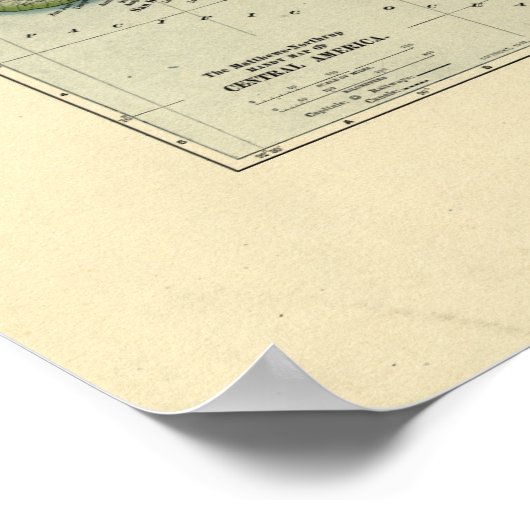 アンティーク中央アメリカの地図 – 1902 ポスター (角)