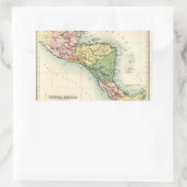 アンティーク中米地図 長方形シール (バッグ)