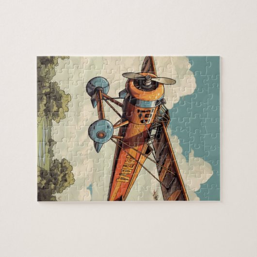 アンティーク二面飛行機オーバーサイズ ジグソーパズル (横)