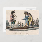 アンティーク人形の子どもショー・ダンス ポストカード (正面/裏面)