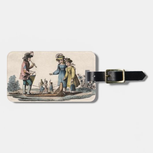 アンティーク人形の子どもショー・ダンス ラゲッジタグ (正面横)