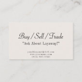 アンティーク人形ビジネスカードルビランエベイエティ 名刺 (裏面)