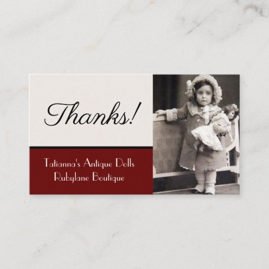 アンティーク人形ビジネスカードルビランエベイエティ 名刺 (正面)