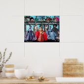 アンティーク人形仮装コスチュームパーティーモノグラム ポスター (キッチン)