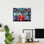 アンティーク人形仮装コスチュームパーティーモノグラム ポスター (ホームオフィス)