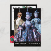 アンティーク人形仮装コスチュームパーティーRSVP 招待状 (正面/裏面)
