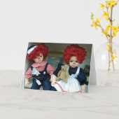 アンティーク人形 カード (黄色い花)