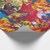 アンティーク人形、小さな女の子及びクリスマスオーナメント ラッピングペーパー (角)