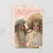アンティーク人形「Be My Bridesmaid」カード サンキューカード (正面/裏面)